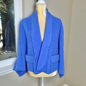 The‎ Vermont Country Store Womens Snuggler Fleece Wrap Shrug One Size Blue Cozy